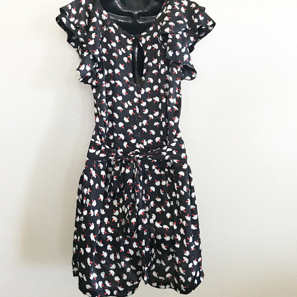 BDBA 100% Silk Black Textile Mini Jumpsuit Size S - Picture 3 of 8
